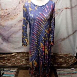 Windhorse Purple Tie Dye Long Sleeve Dress Women's Large/XL NWT